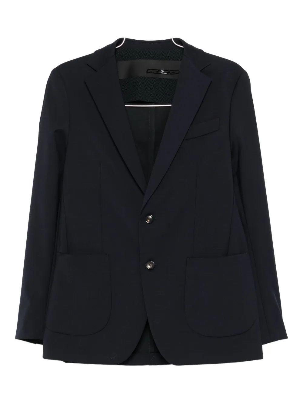 Rrd Fitted Black Jacket With Classic Lapel In Blue