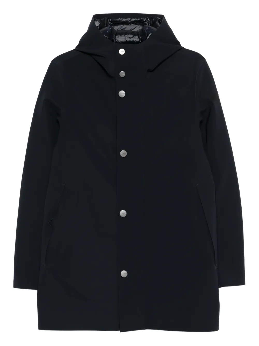 Rrd Hooded Button Coat In Blue