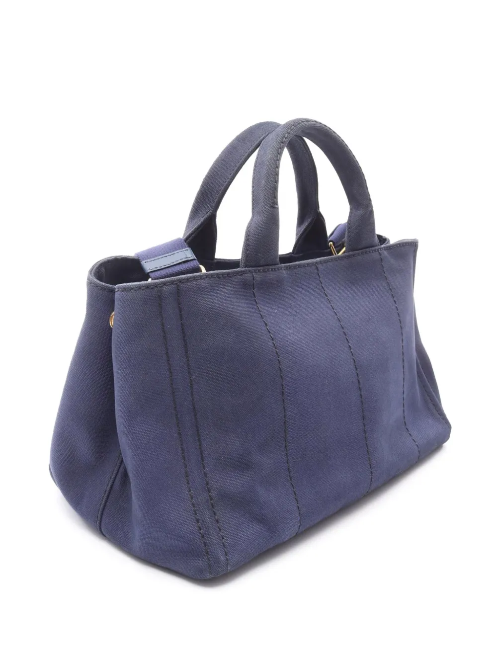 Pre-owned Prada 2010-2025 Canvas Canapa Logo Satchel In Blue