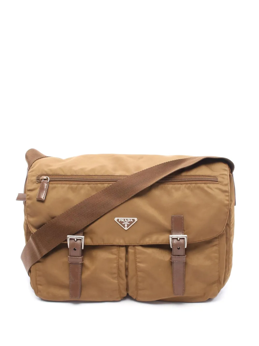 Prada Pre-Owned 2013-2025 Tessuto Zip Double Buckle Messenger Bag Prada Pre-Owned 2013-2025 Tessuto Zip Double Buckle Messenger Bag