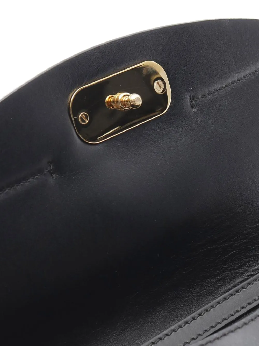 Pre-owned Chloé 2010-2025 Calfskin And Suede C Clutch With Chain Crossbody Bag In Black