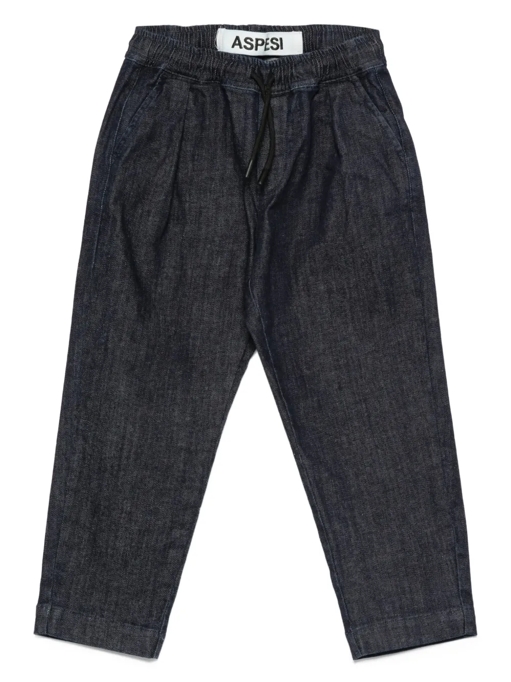 Aspesi Kids elastic-waistband denim trousers Blauw