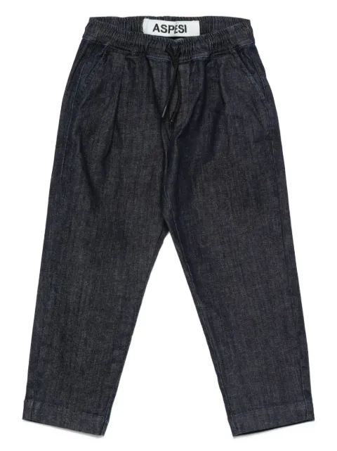 Aspesi Kids elastic-waistband denim trousers