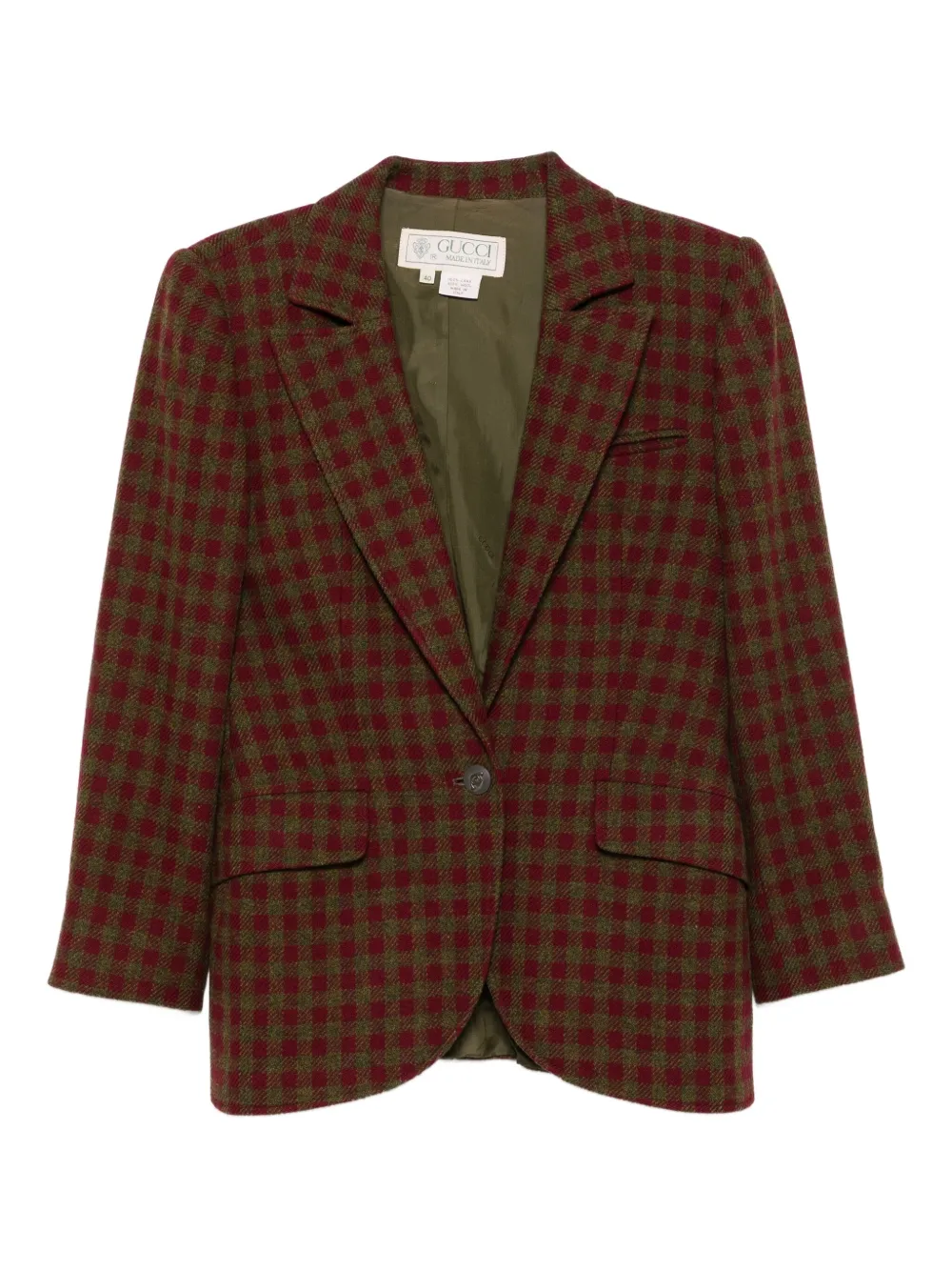 Gucci Pre-Owned 1970s gingham-check jacket | Green | Image 1