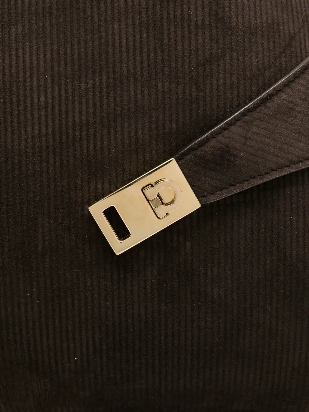 Ferragamo corduroy clasp tote bag Bruin