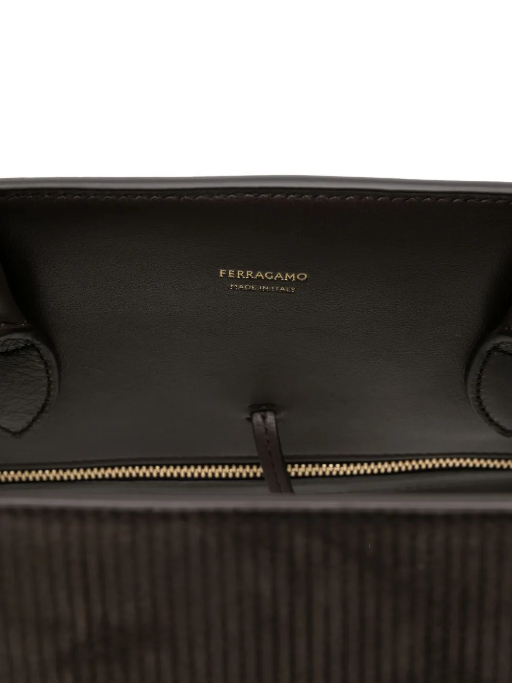 Ferragamo corduroy clasp tote bag Bruin