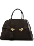Ferragamo corduroy clasp tote bag - Brown