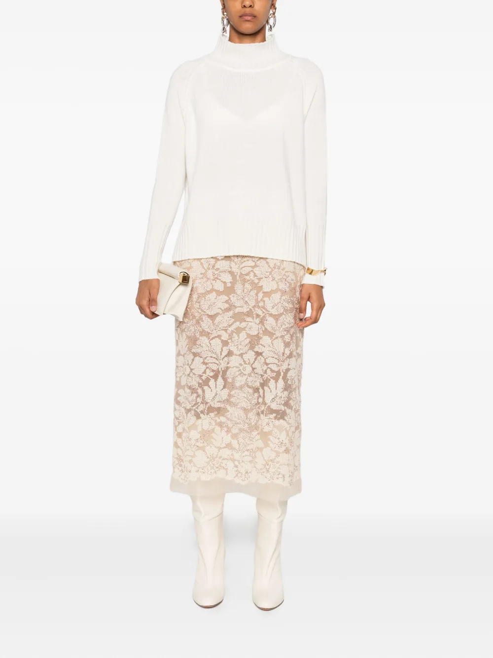 Ermanno Scervino floral sequin midi skirt | Fitted Skirts | Image 2