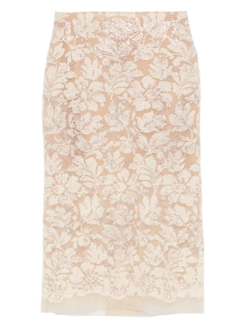 Ermanno Scervino floral sequin midi skirt