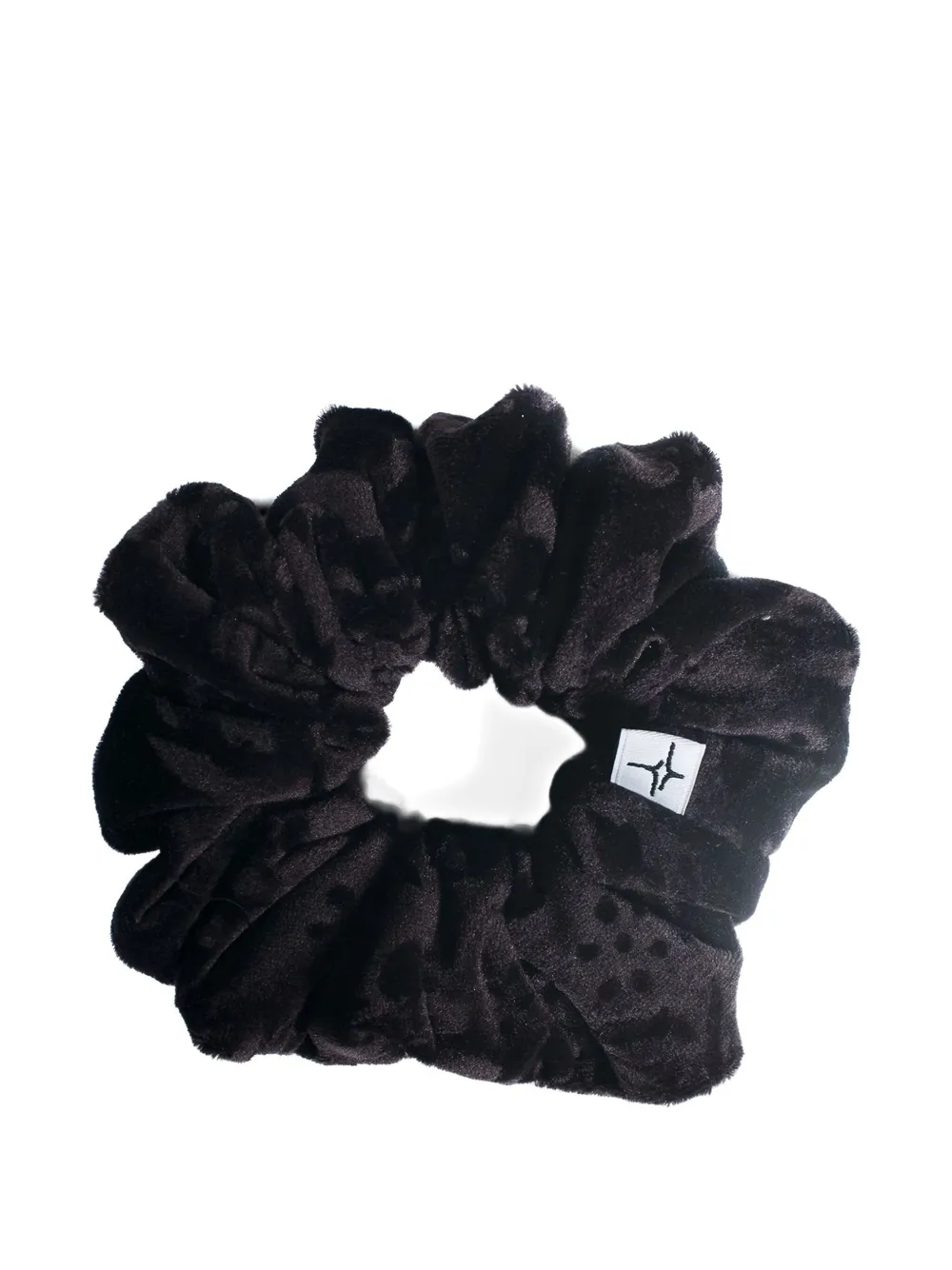 Spark Le Monde Velvet Spotted Scrunchie In Black