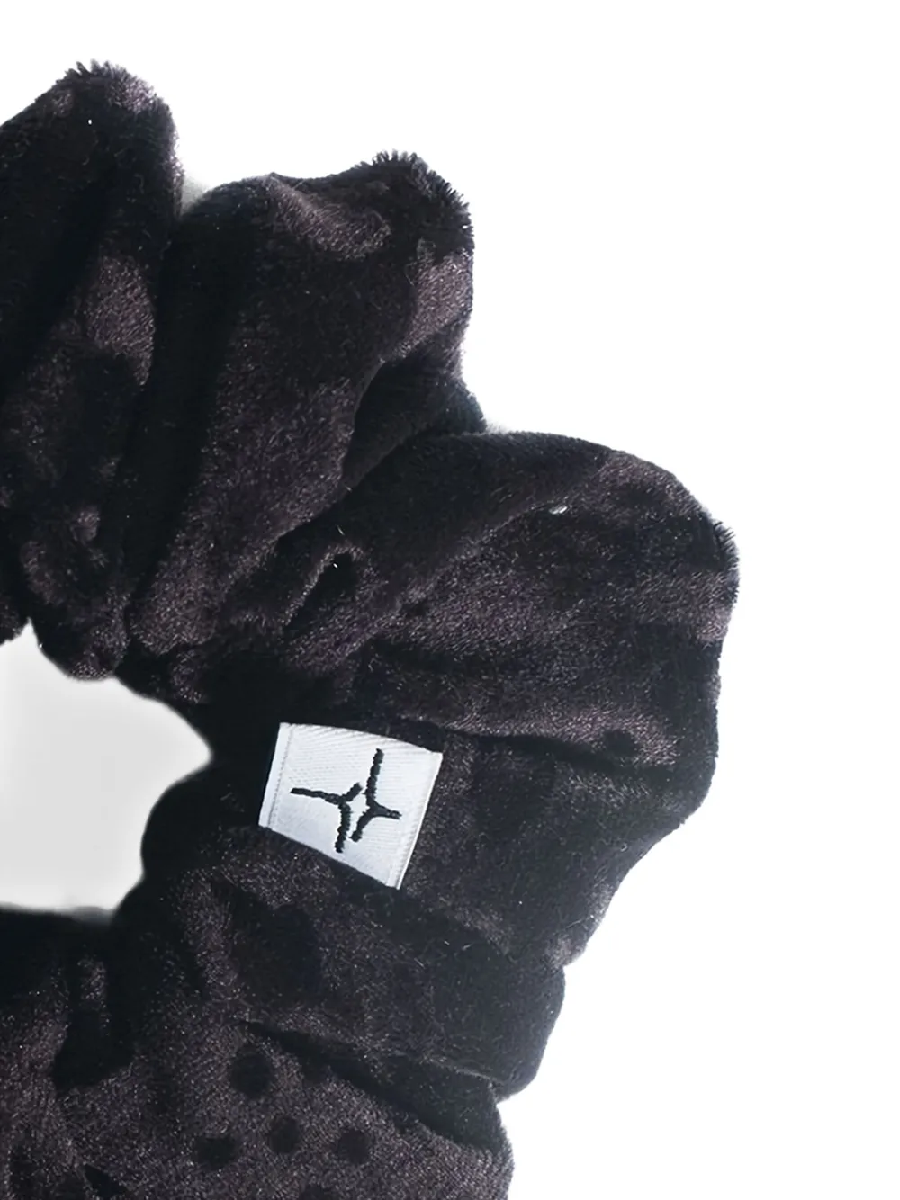 Spark Le Monde Velvet Spotted Scrunchie In Black