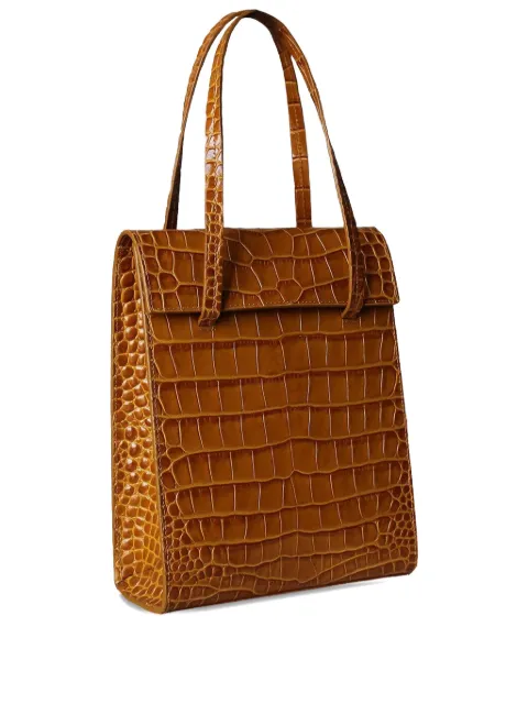 Blame Lilac small crocodile-embossed leather shoulder bag