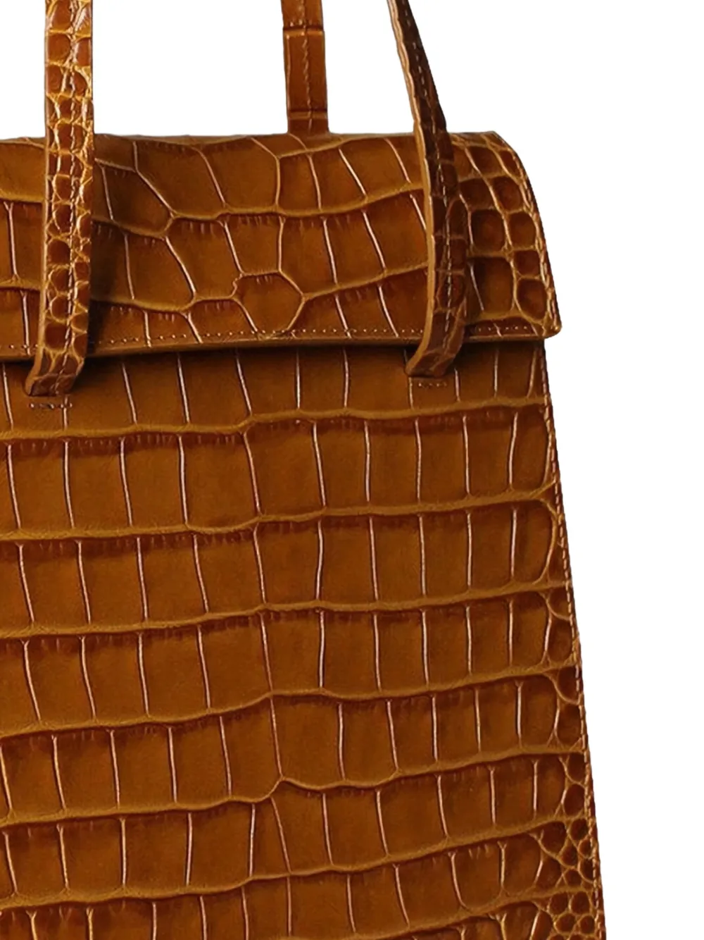 Blame Lilac small crocodile-embossed leather shoulder bag - Bruin