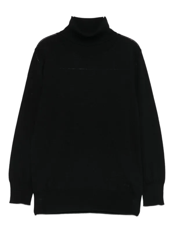 Paolo Pecora Kids Turtleneck Wool Sweater Black FARFETCH IN
