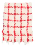 Versace Pre-Owned 2000s checked fringed skirt - White