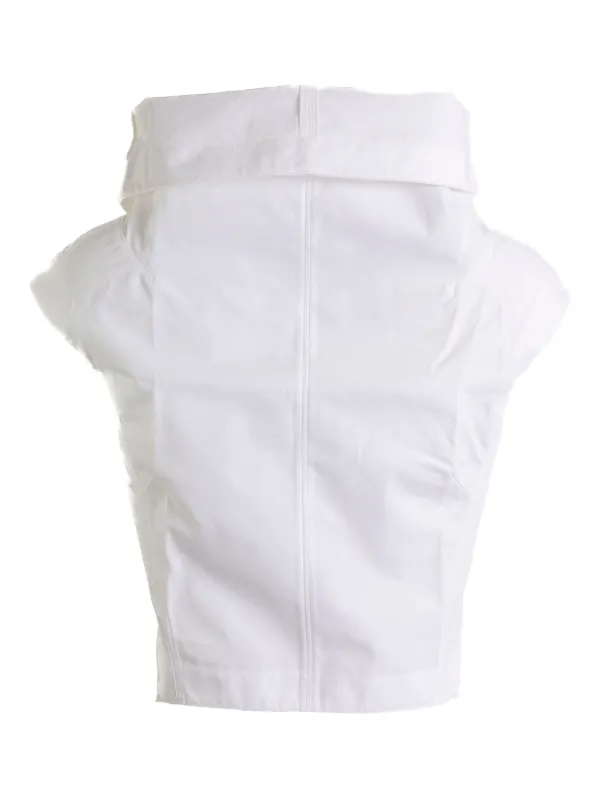 Jacquemus ワイドカラーノースリーブトップ | ホワイト | FARFETCH JP