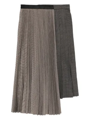 Undercover plaid-panelled Midi Skirt | Black | FARFETCH