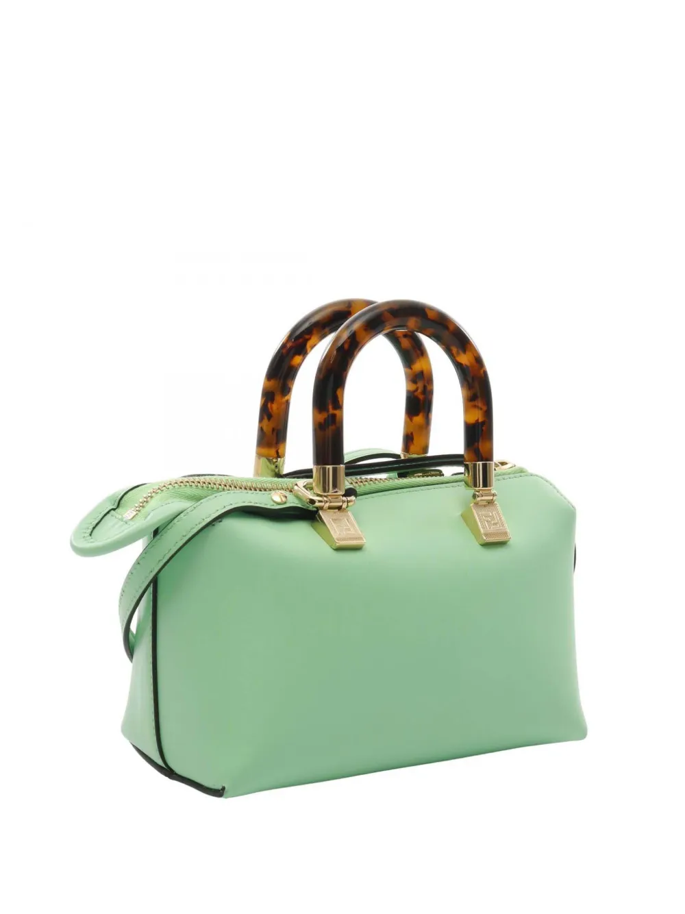 Pre-owned Fendi 2000-2025 Mini Leather By The Way Roma Satchel In Green