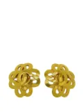 CHANEL Pre-Owned 1997 Gold Plated CC Flower Clip On Earrings costume earrings