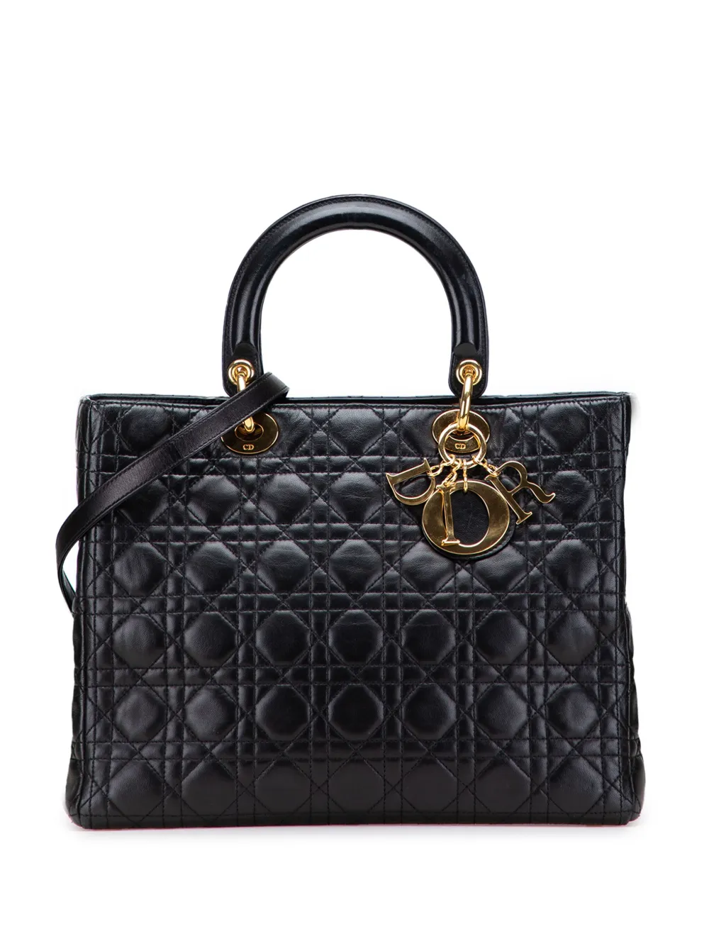 Christian Dior Pre-Owned 1997 Large Lambskin Cannage Lady Dior satchel Christian Dior Pre-Owned 1997 Large Lambskin Cannage Lady Dior satchel