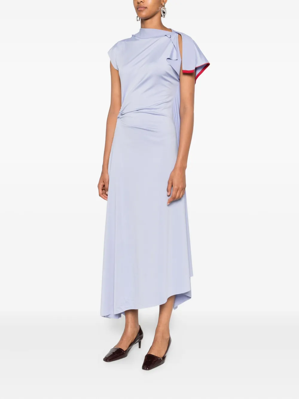 Victoria Beckham draped-bodice dress Blauw