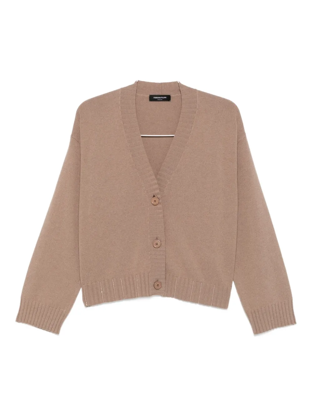 Fabiana Filippi button-detailed ribbed cardigan Bruin