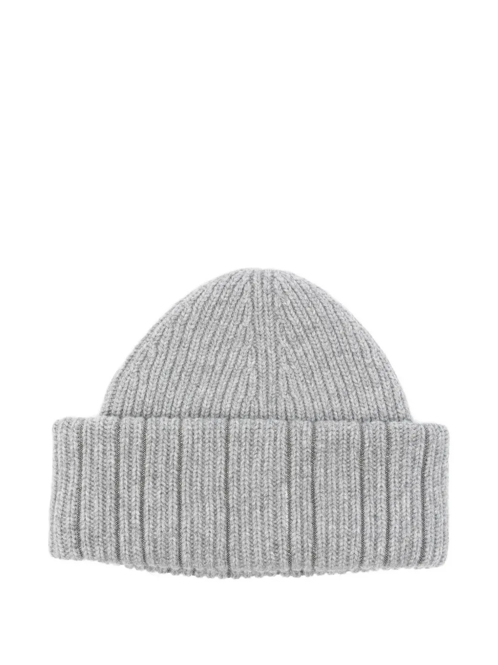 Fabiana Filippi ribbed metallic-thread beanie Grijs