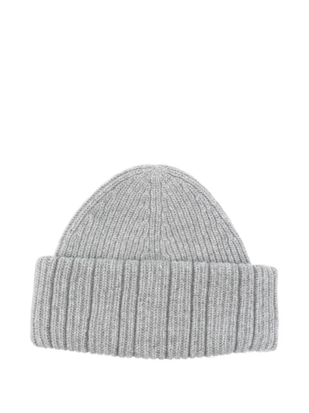 Fabiana Filippi ribbed metallic-thread beanie Grijs
