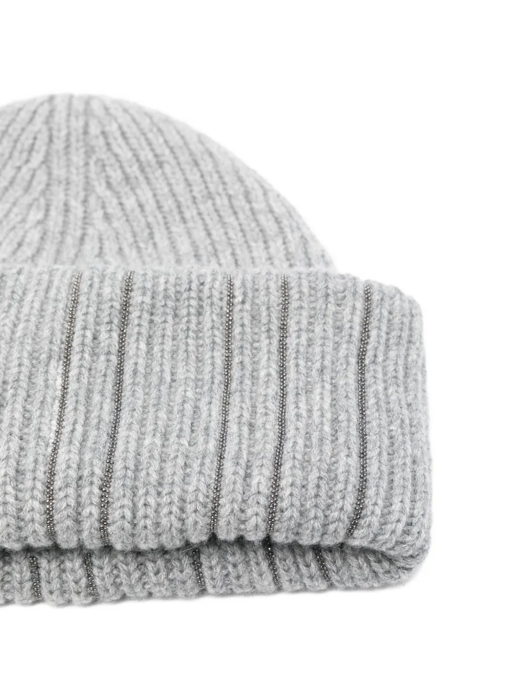 Fabiana Filippi ribbed metallic-thread beanie Grijs