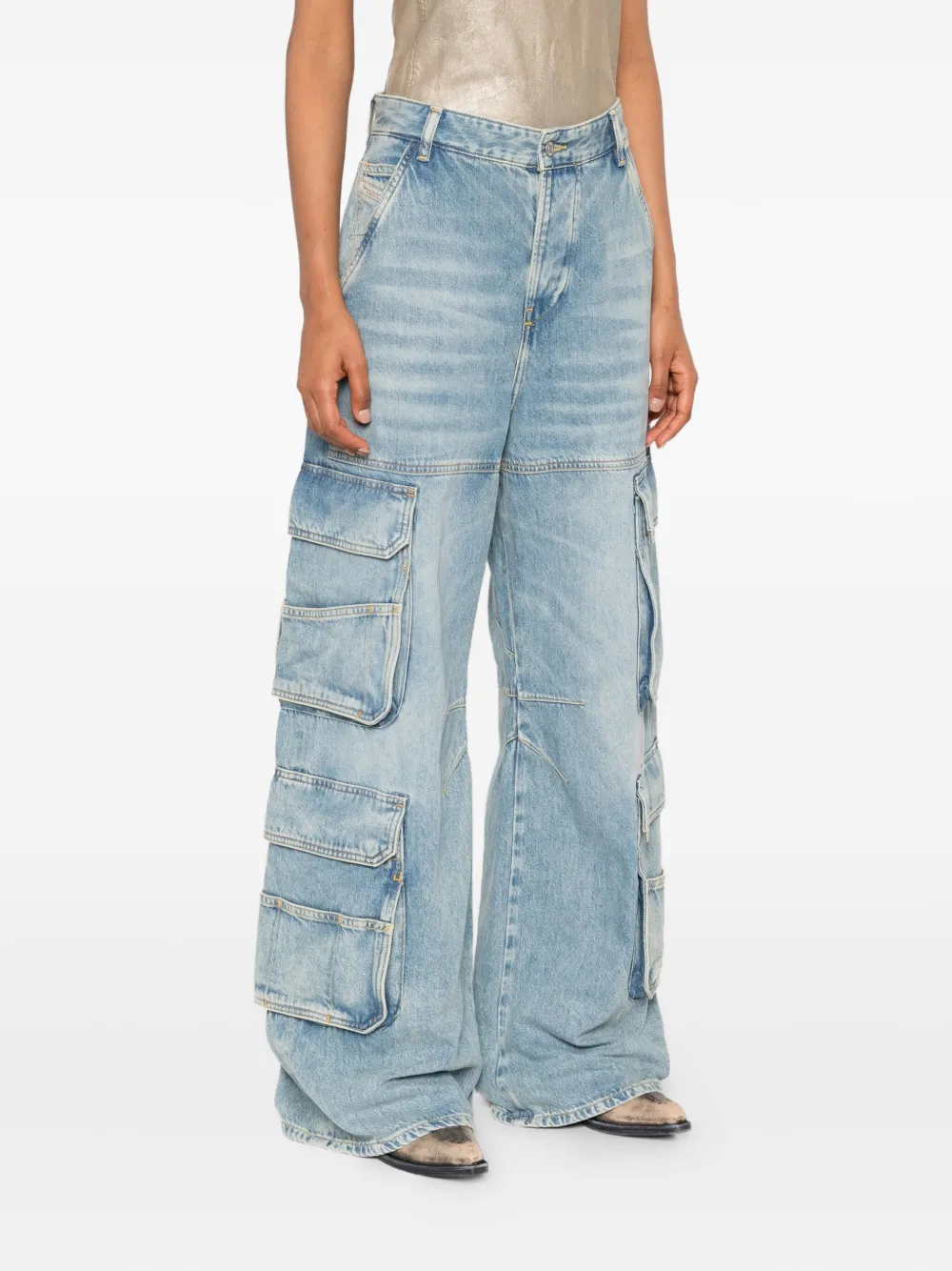 Diesel Cargo jeans met meerdere vakken Blauw