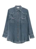 Pierre-Louis Mascia silk flap-pocket shirt - Blue