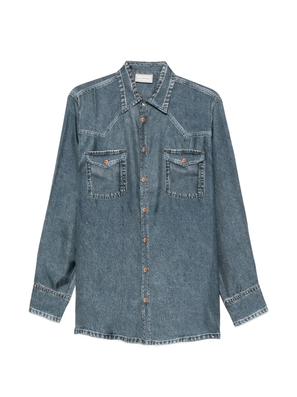 Pierre-Louis Mascia Zijden blouse met klepzak Blauw