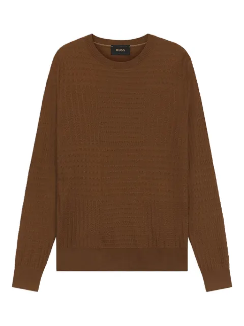 BOSS textured crew-neck sweater