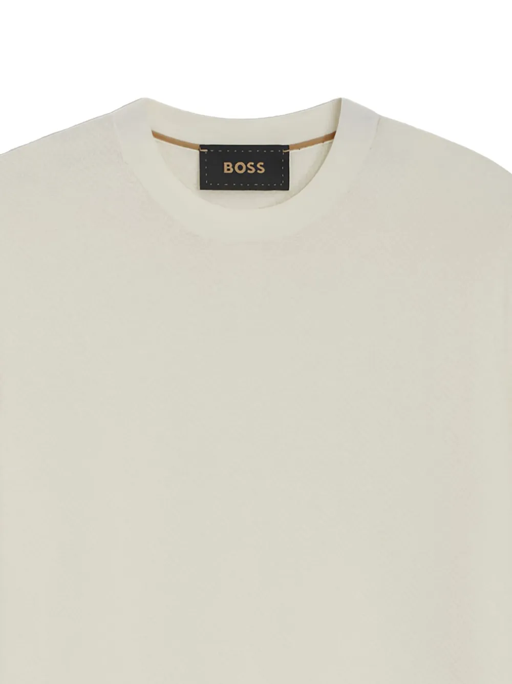 BOSS T-shirt met ronde hals en textuur - Wit