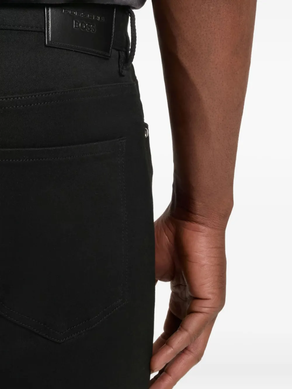 BOSS logo-patch jeans - Zwart
