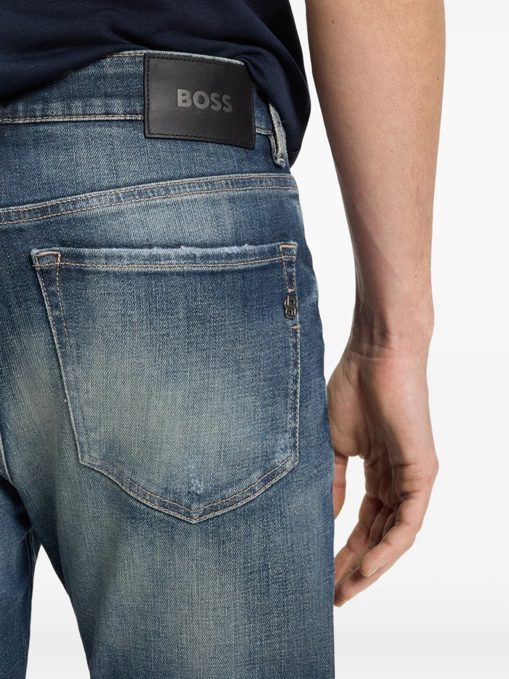 BOSS Jeans met vervaagd effect - Blauw