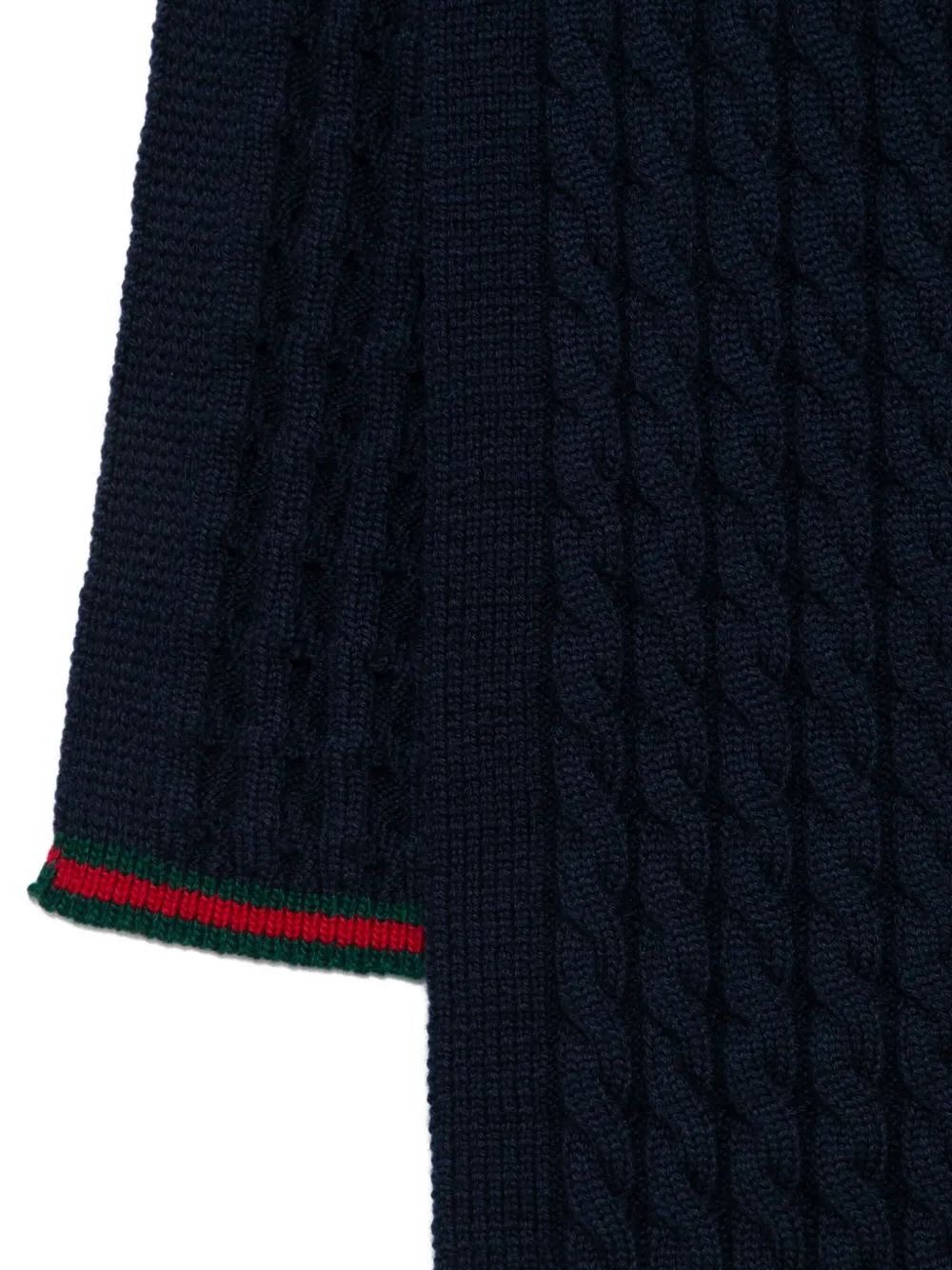 Gucci Kids Kabelgebreide wollen sjaal Blauw