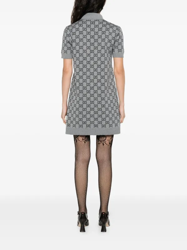 gucci t shirt dress women Gucci Green GG Jacquard Cotton Knit T-Shirt Dress XL Gucci