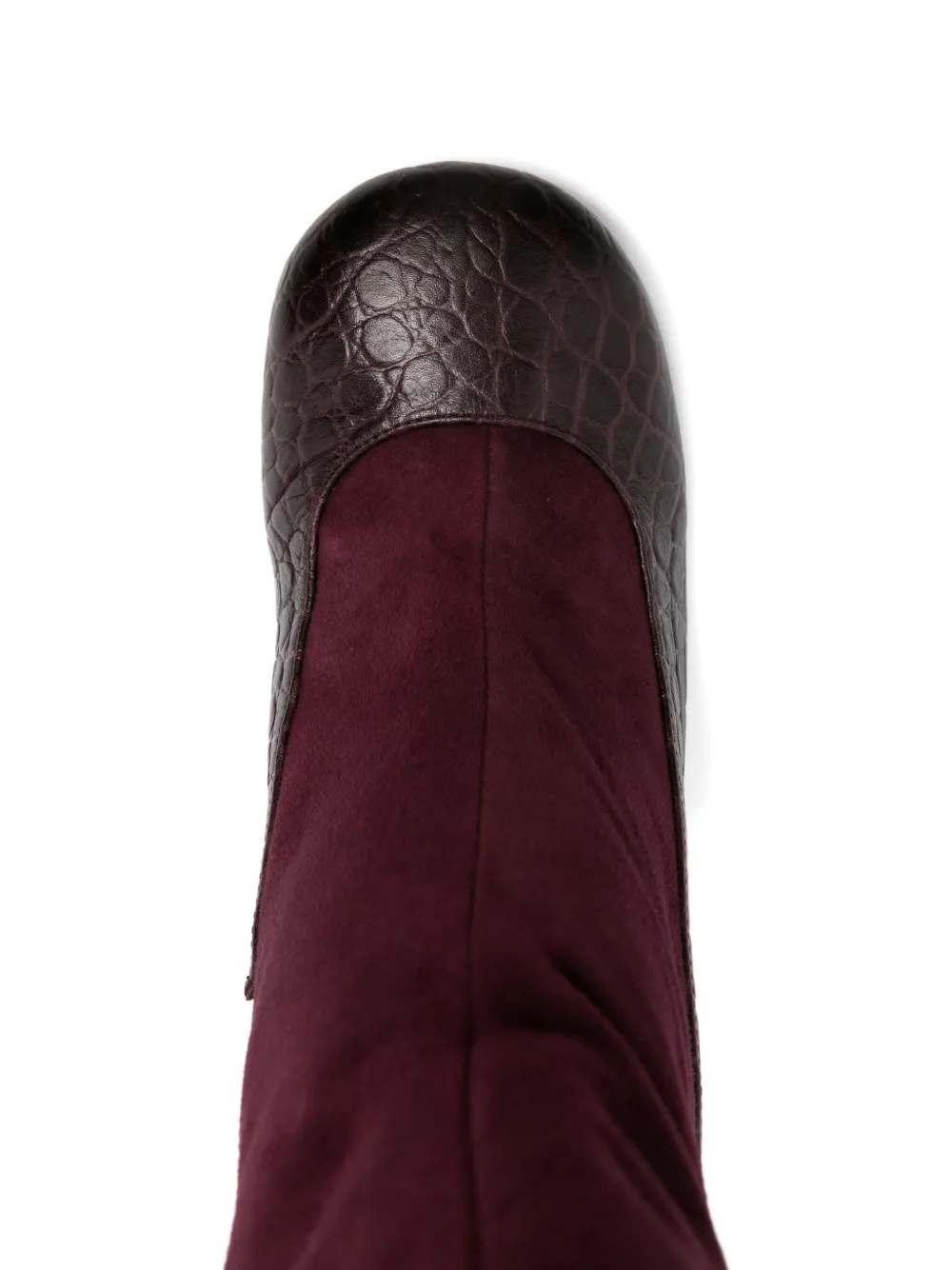 Chie Mihara 85mm leather crocodile-embossed boots Red