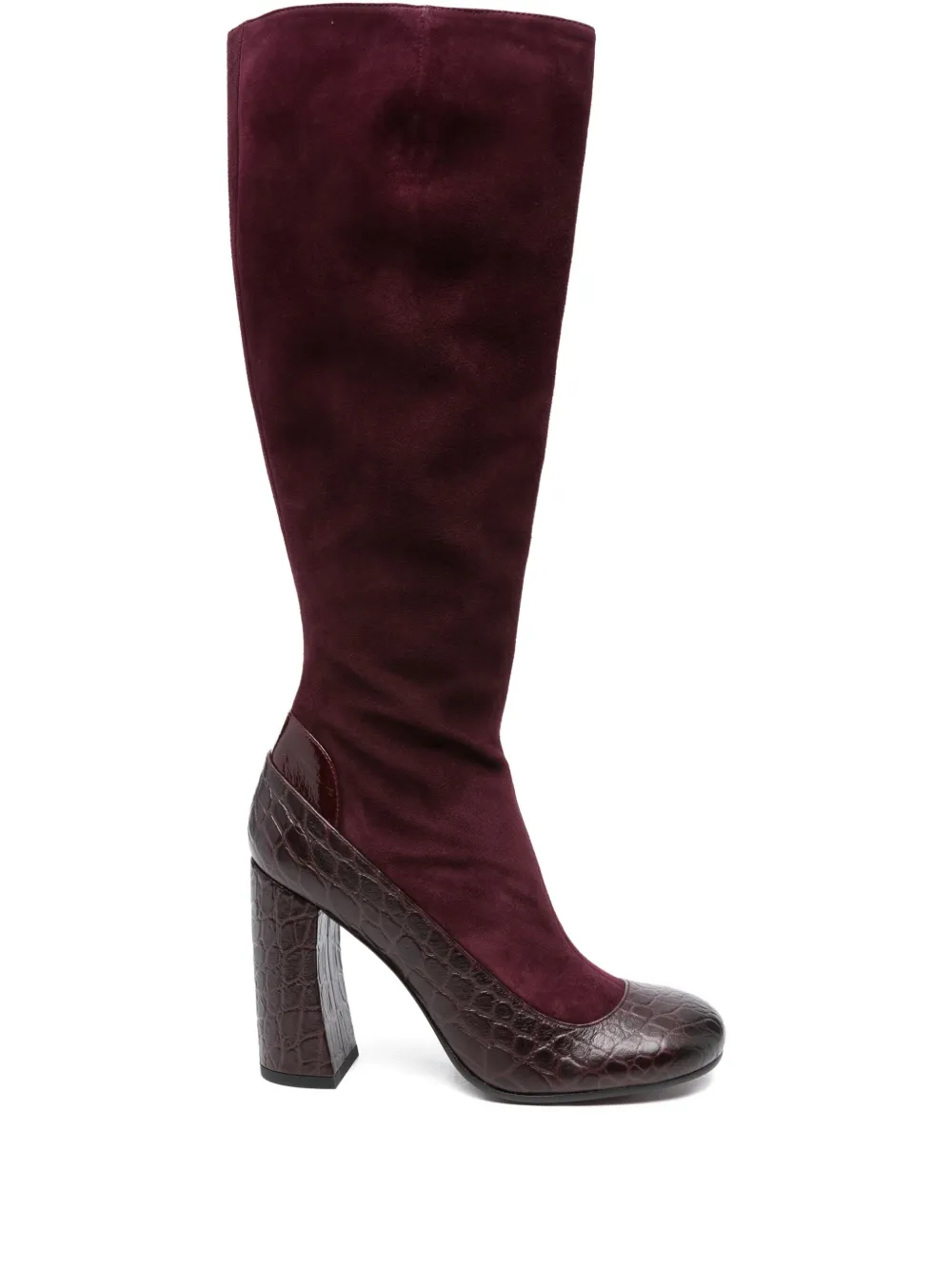 Chie Mihara 85mm leather crocodile-embossed boots | Red | Image 1