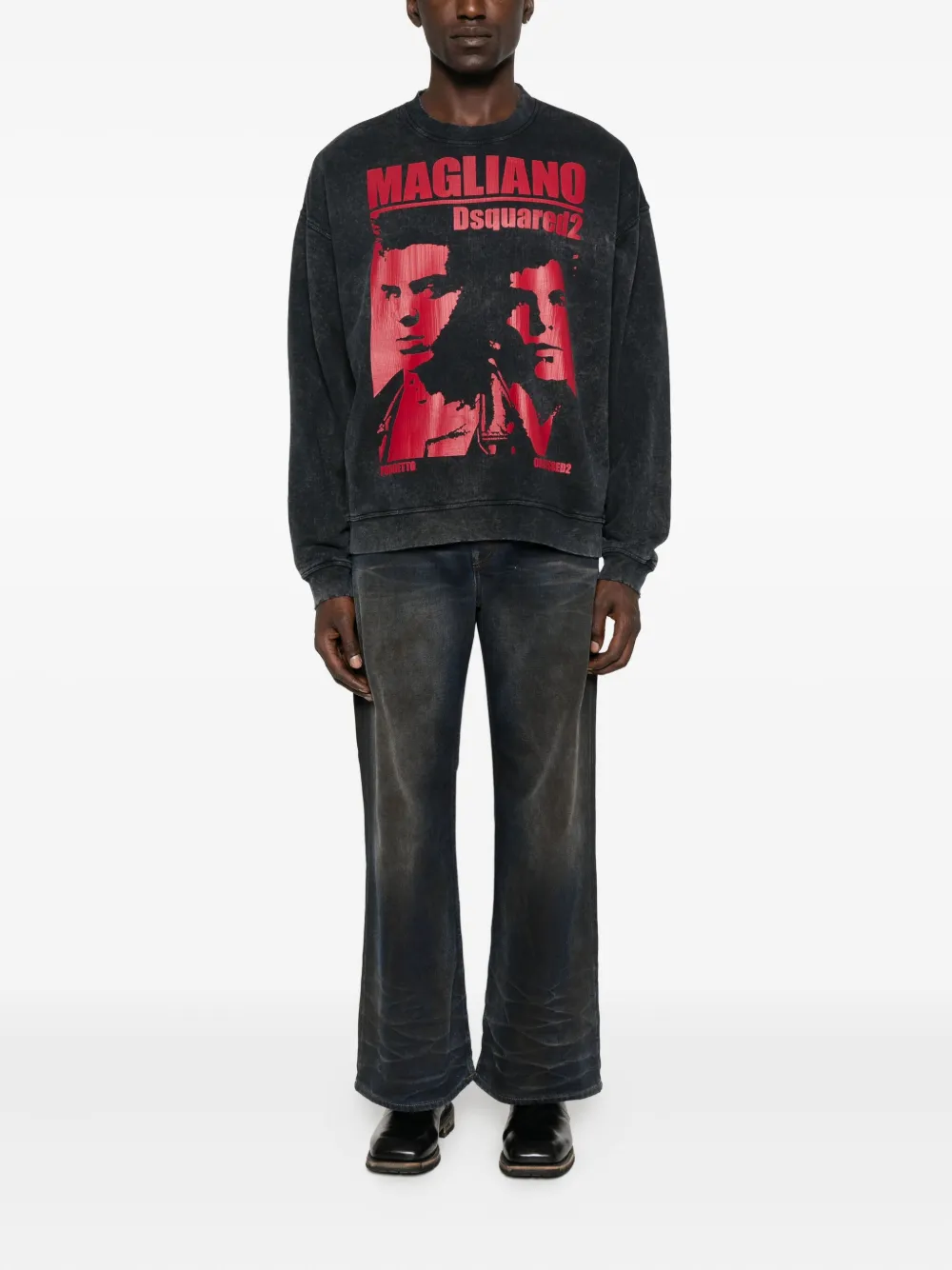 DSQUARED2 Katoenen sweater met print - Zwart