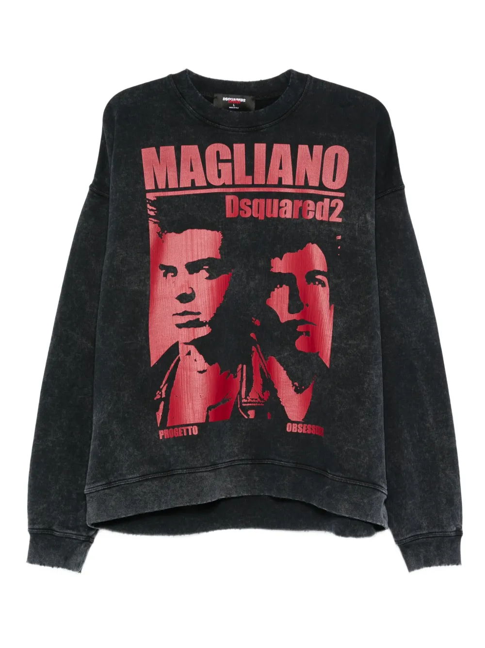 DSQUARED2 graphic-print cotton sweatshirt | Black | Image 1