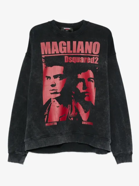 DSQUARED2 sweat en coton à imprimé graphique