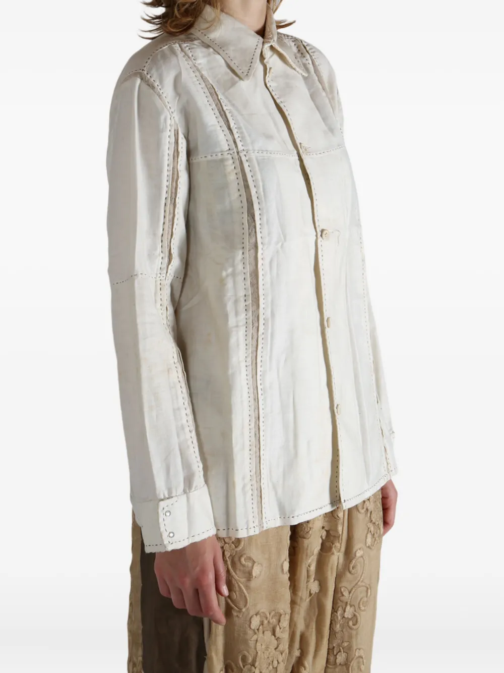  Communs Panelled Seam-detail Shirt - Neutrals 