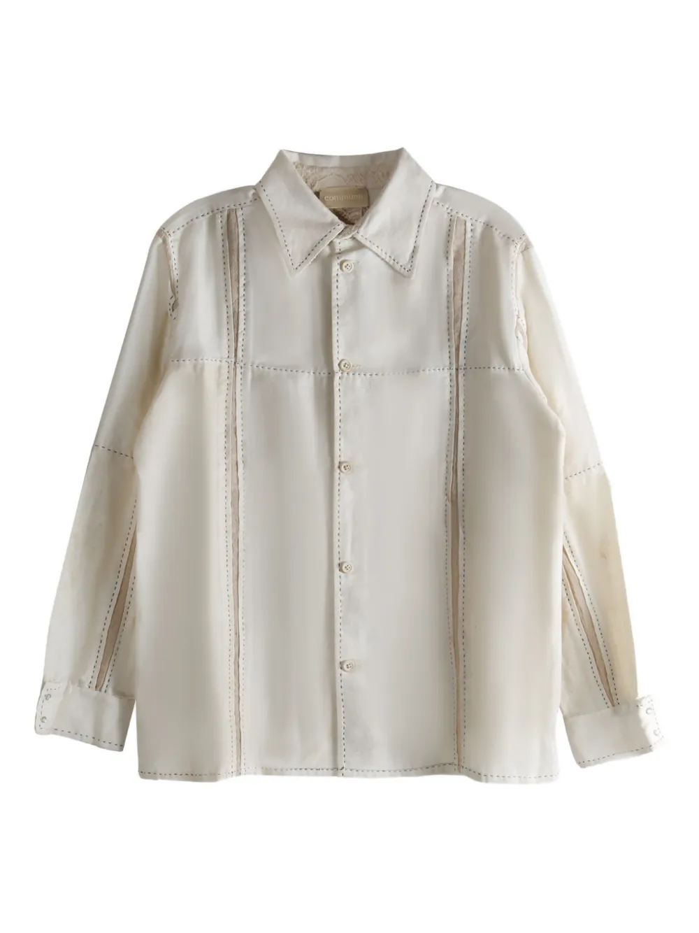 COMMUNS panelled seam-detail shirt | Neutrals | Image 1