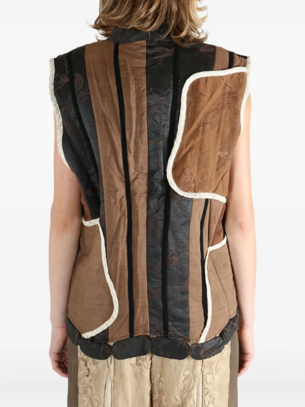Communs Quilted Panelled Vest In Black