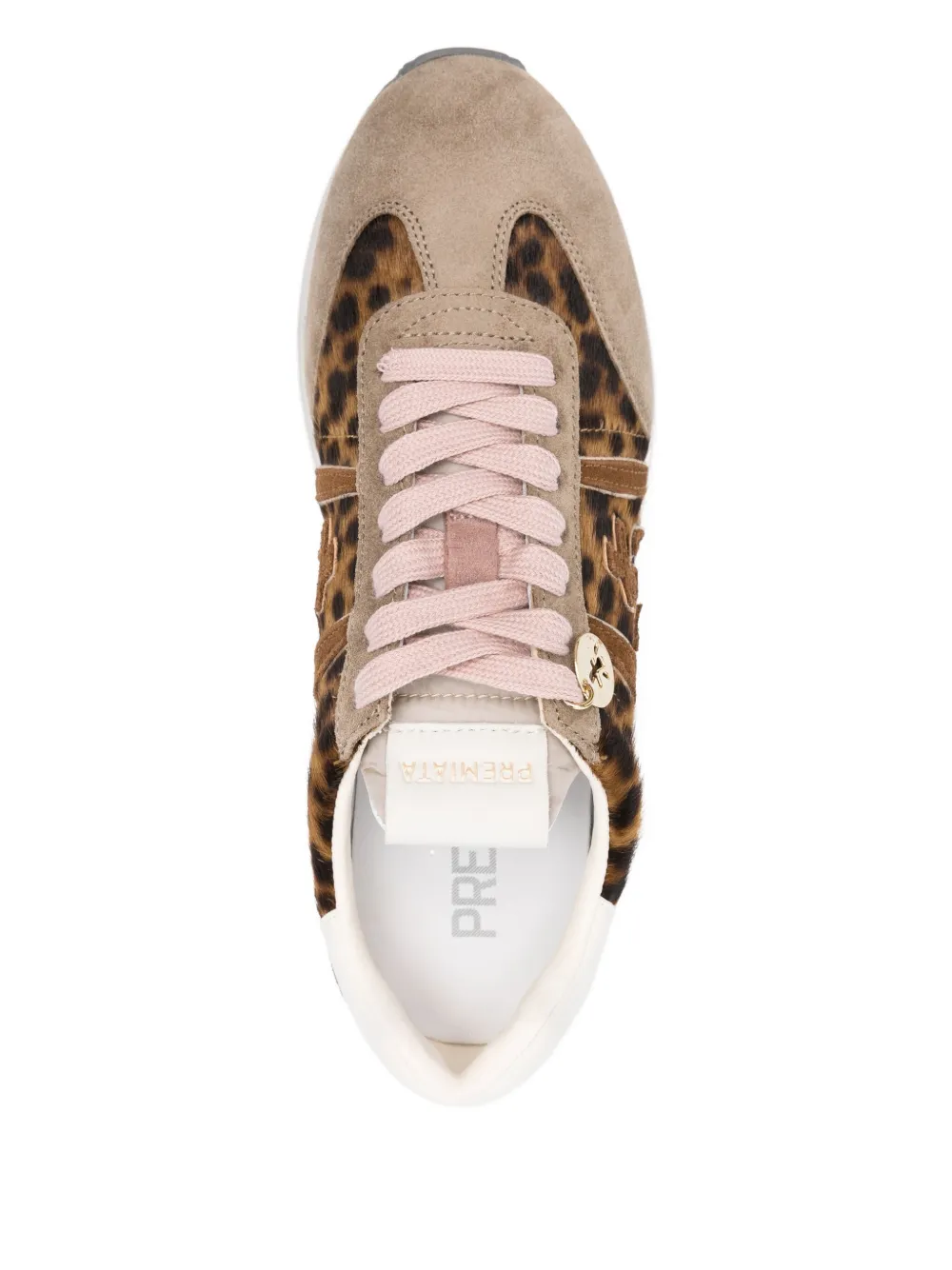 Premiata Low-top sneakers met luipaardprint en plateauzool Bruin