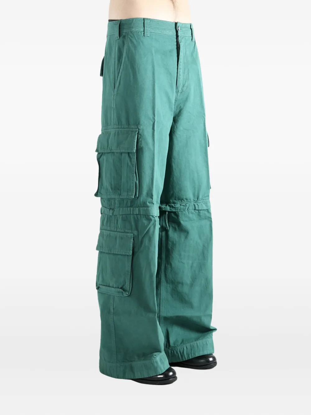 Erl Zip-off Cargo Trousers In Green