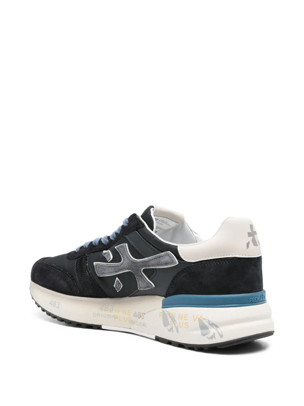 Premiata suede-leather low-top sneakers Blue
