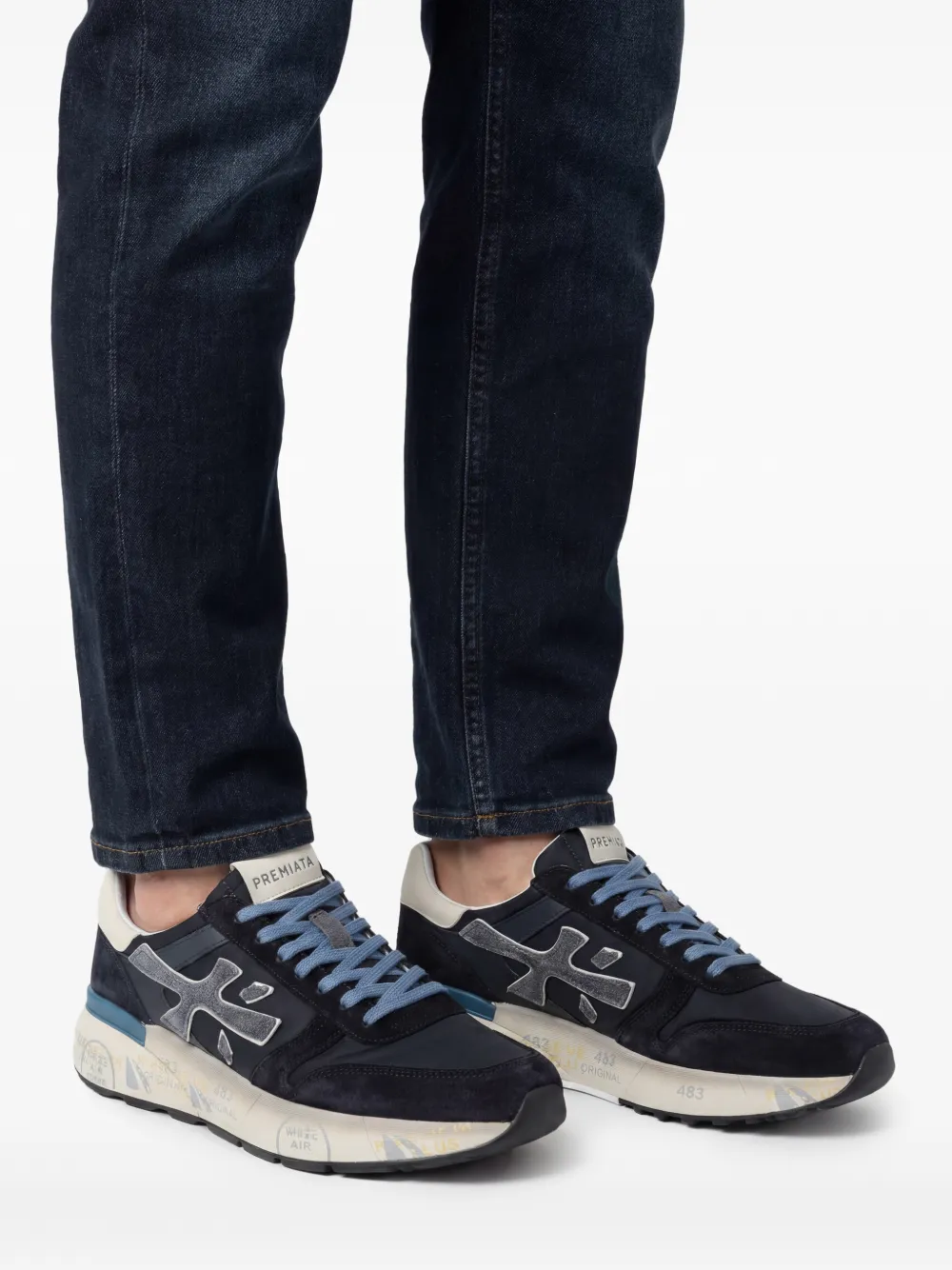 Premiata Mick sneakers met logo-applicatie Blauw